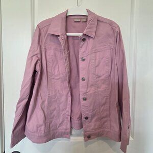 Chico's Sateen Lilac Jean Jacket - NWT - Size 2 / L / 14